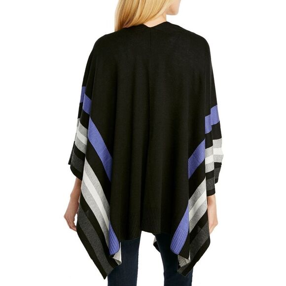 New! THE LIMITED Women's Striped Open-Front Layering Poncho Sweater Small/Medium - Picture 2 of 2